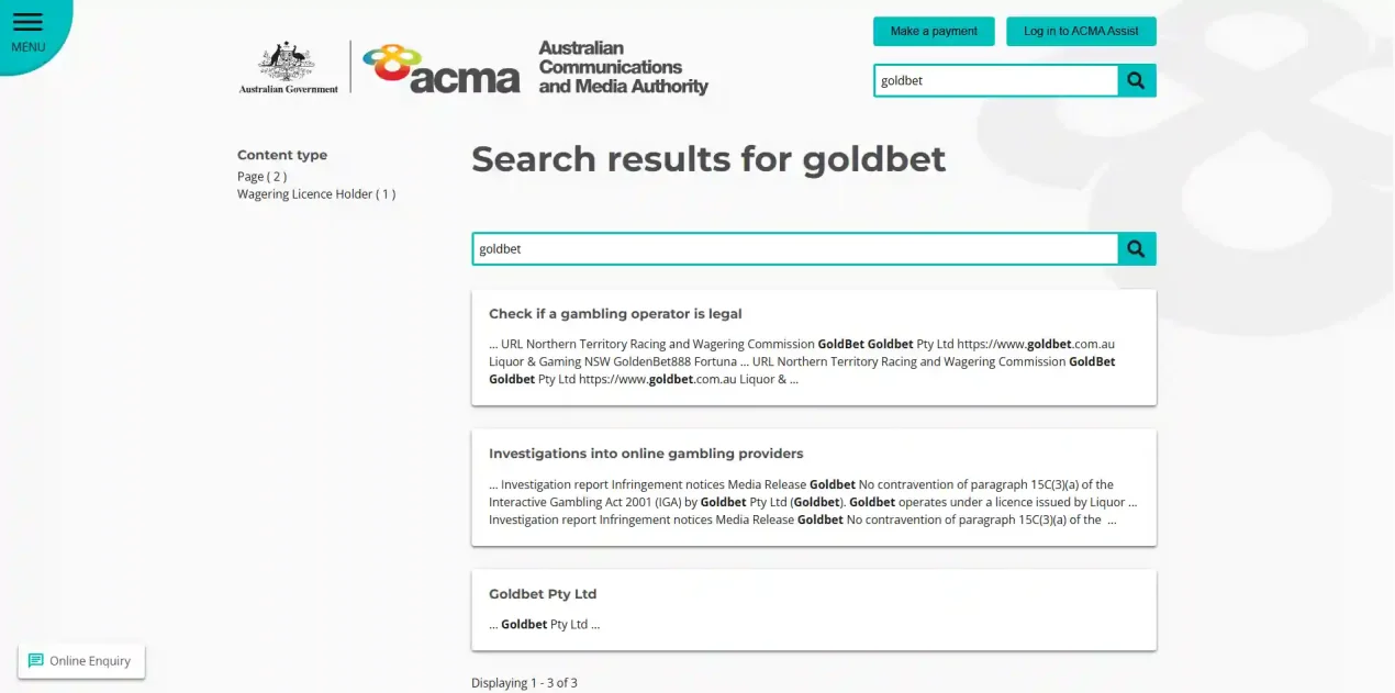 ACMA Interactive Gambling Act page describing banned online casino services and 2026 reform timing